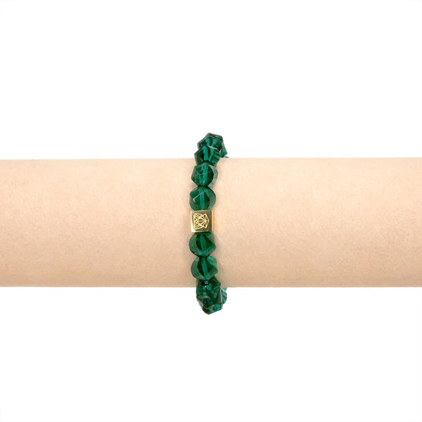 Bracciale Cristalli Poligonali Smeraldo
